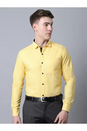 Majestic Men Yellow Slim Fit Formal Shirt