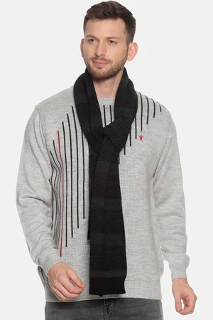 513 Clothing Men Beige & Red Woven Design Mufflers