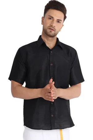 Kaifoo Men Black Party Shirt