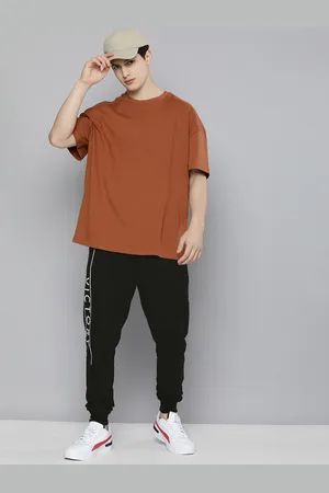 HARVARD Men Black & White Printed Joggers