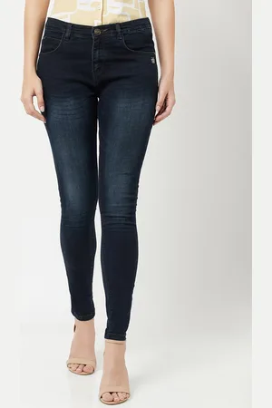 Crimsoune Club Women Navy Blue Super Skinny Fit Light Fade Stretchable Jeans