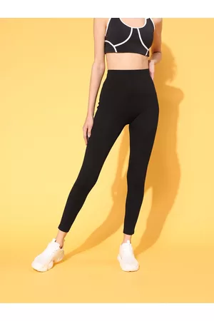 Berrylush Black High-Waist Sports Tights