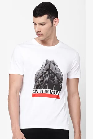 Lee Men White Printed Slim Fit Cotton T-shirt