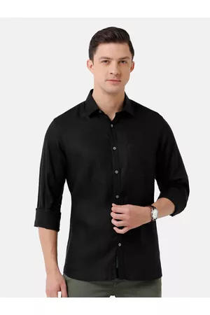 Linen Club Men Solid Sustainable Casual Regular Fit Linen Shirt