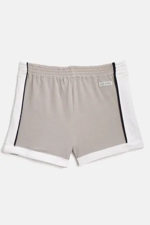 Cherry Crumble Girls Grey Solid Regular Fit Shorts