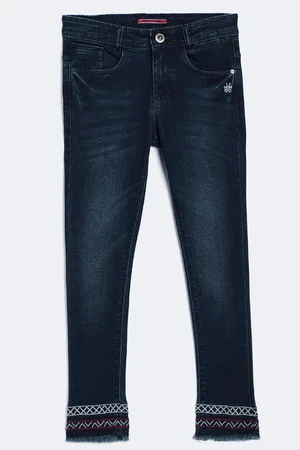 Crimsoune Club Girls Blue Light Fade Stretchable Jeans