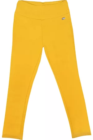 Tiny Girl Girls Mustard Solid Cotton Jeggings