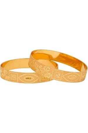 Shivansh Set Of 2 Gold-Plated & Textured Bangles
