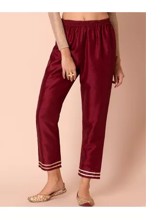Buy Maroon Trousers & Pants for Women by FLAMBOYANT Online | Ajio.com