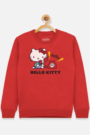 Kidsville Hello Kitty Girls Red Printed Sweatshirt