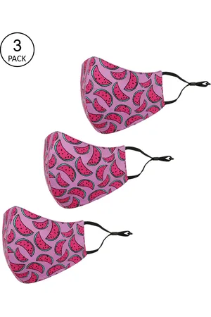 Tossido Kids Pack Of 3 Printed 3-Ply Reusable Pure Cotton Cloth Mask