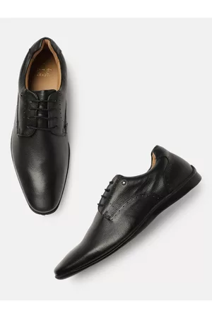 Arrow Men Black MINLAN Solid Leather Formal Derbys
