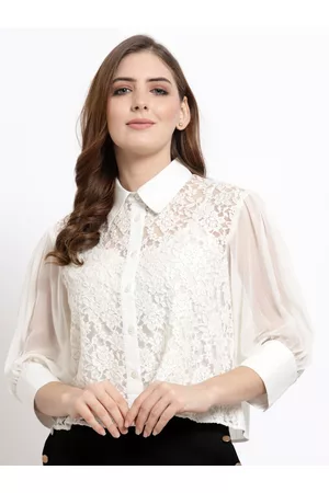 Blanc9 Women Off White Casual Shirt