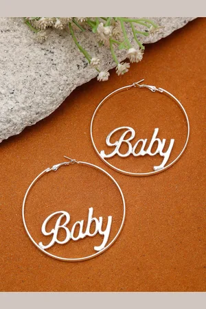 Celena Cole Silver-Plated Contemporary Hoop Earrings