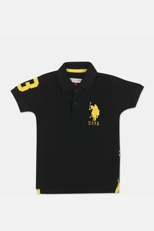 U.S. Polo Assn. U S Polo Assn Boys Black Polo Collar T-shirt