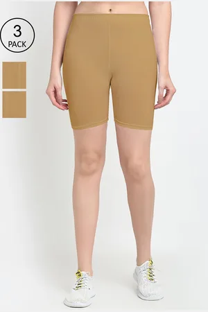 GRACIT Pack Of 3 Women Beige Cycling Sports Shorts
