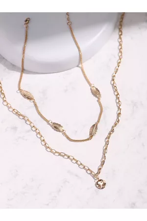 DEEBACO Gold-Toned Rose Gold-Plated Layered Necklace