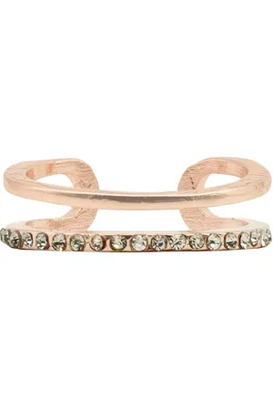 Joker & Witch Rose Gold-Plated & White Rhinestone-Studded Soraida Dainty Finger Ring
