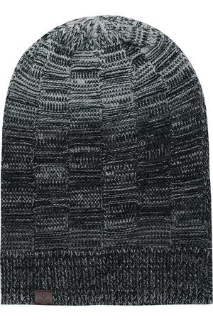 WROGN Unisex Black & Grey Self Design Beanie