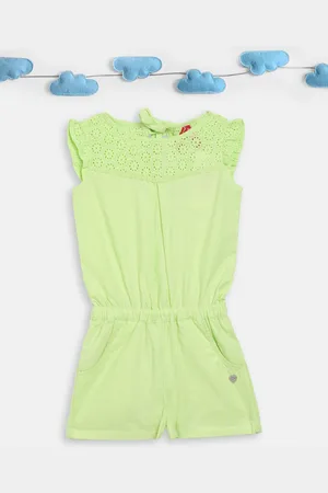 Blue Giraffe Girls Lime Green Jumpsuit
