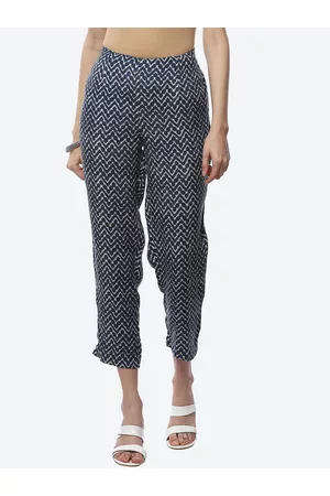 COTTON PRINTED PANTS: GRAPHIC-DENIM - RANI ARABELLA