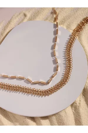 DEEBACO Men Gold-Toned Rose Gold-Plated Layered Necklace