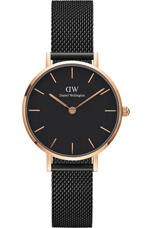 Daniel Wellington Women Petite Ashfield 28mm Black Dial Round Analogue Watch- DW00100245