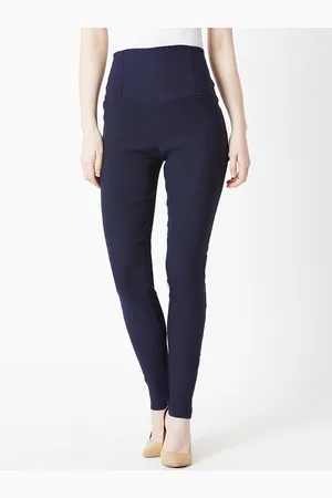 Miss Chase Women Navy Blue Solid Knitted Skinny-Fit Jeggings
