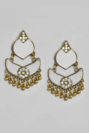 justpeachy Gold-Toned Crescent Shaped Drop Earrings