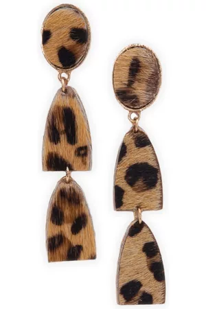 DEEBACO Beige Geometric Drop Earrings