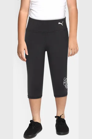 PUMA Girls Black Solid Runtrain Tights