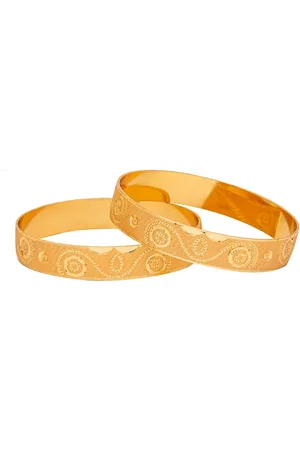 Shivansh Set of 2 Gold-Plated & Toned Textured Bangles
