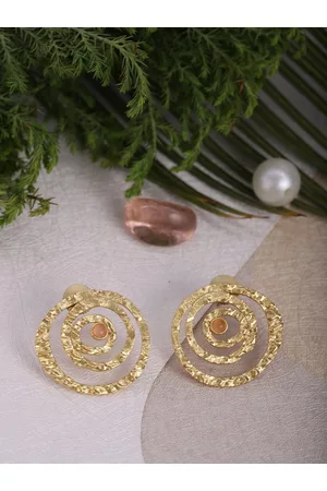 Berserk Gold-Toned Contemporary Studs Earrings