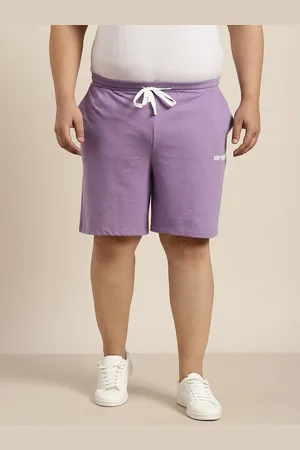 Sztori Men Plus Size Lavender Typography Shorts