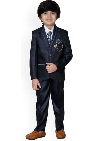 DKGF FASHION Boys Navy Blue Suits