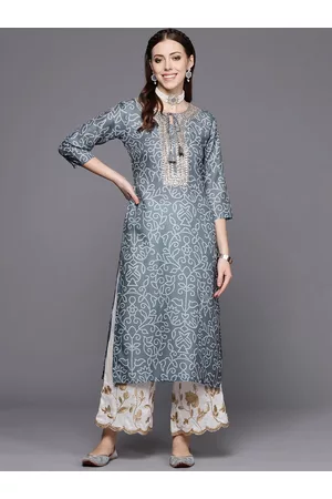 Varanga Bandhani Printed Gotta Patti Tie-Up Neck Silk Straight Kurta