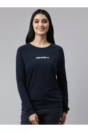 ENAMORA E079 Crew Neck Stretch Cotton Basic Sweatshirt for Women with Long Sleeves