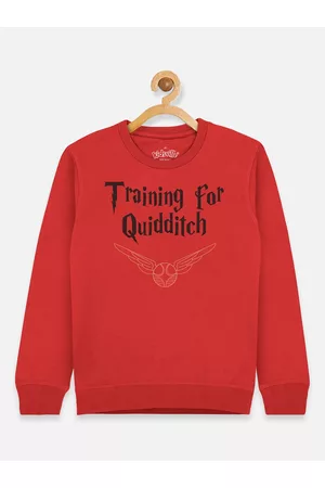 Kidsville Girls Red Harry Potter Printed Cotton Sweatshirt