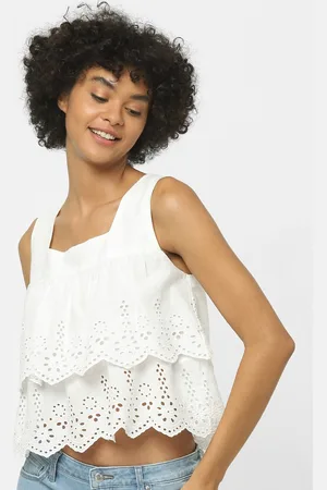ONLY White Tiered Top
