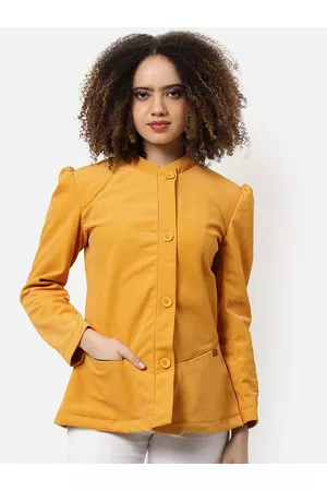 Campus Women Mustard Solid Blazer