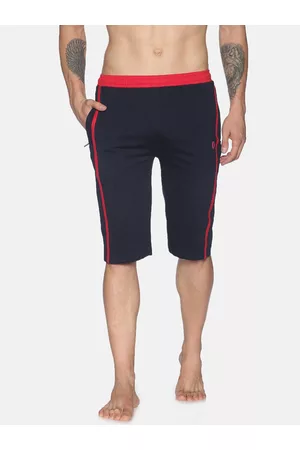 dollar Men Navy Blue Solid Regular Fit Lounge Shorts