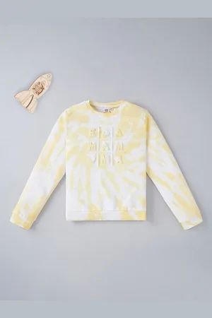 Ed-a-Mamma Unisex Kids Yellow Printed Cotton Sweatshirt