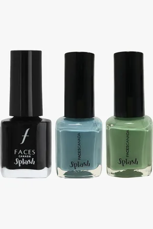 FACES CANADA Set of 3 Splash Nail Enamels - Frozen 40, Linty 45 & Black Beauty 15