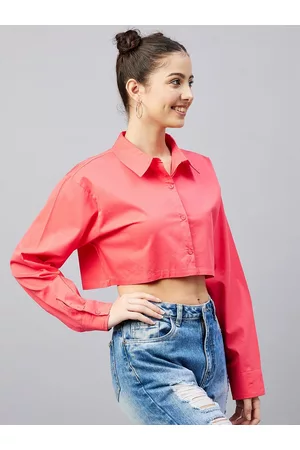 Chimpaaanzee Women Pink Relaxed Casual Shirt