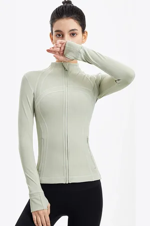 JC Collection Women Green Lightweight Crop Training or Gym Sporty Jacket