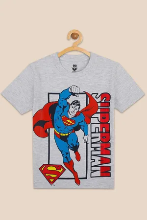 Kidsville Boys Grey Superman Printed T-shirt