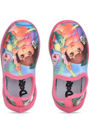 toothless Girls Pink Dora Printed Slip-On Sneakers