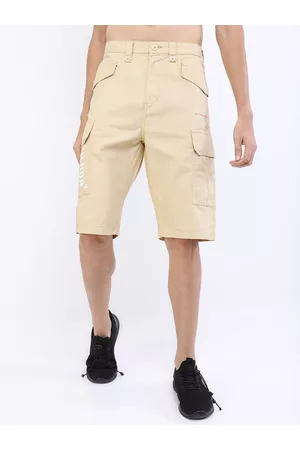 Highlander Men Beige Cargo Shorts