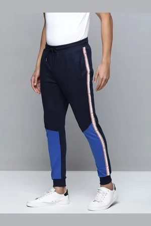 Flying Machine Men Blue Colourblocked Slim Fit Joggers