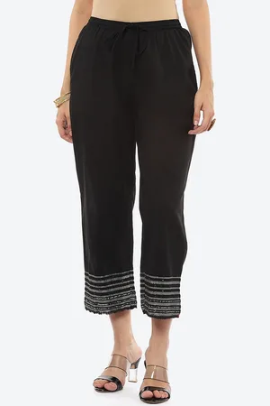 Biba Women Black Relaxed High-Rise Trouser